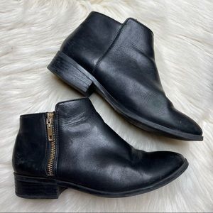 Women’s ALDO Black Leather Zippered Ankle Boots